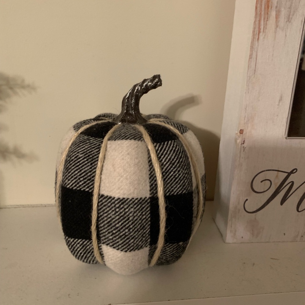 Buffalo plaid fabric pumpkin